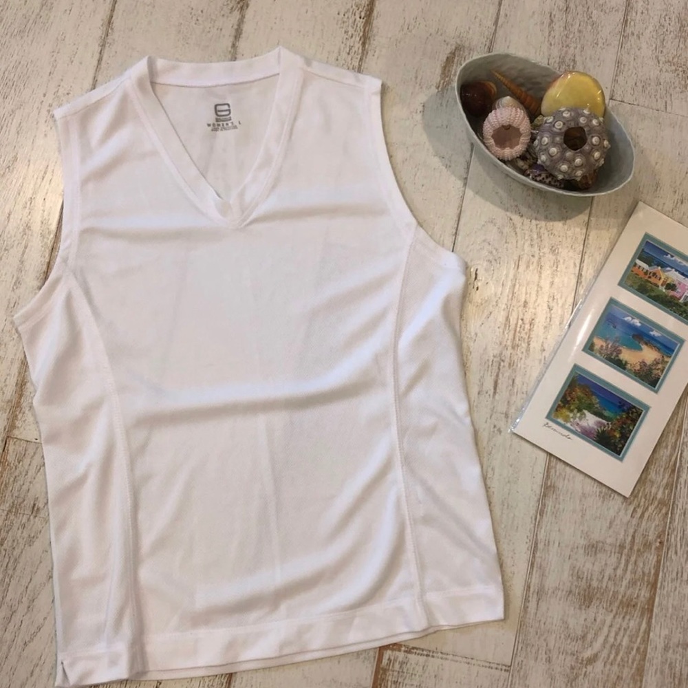 White Mesh Workout Tank Med/Lrg